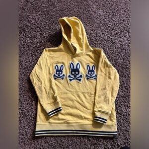 Boys Psycho Bunny Yellow Hoodie Sweatshirt Size Large (14-16)